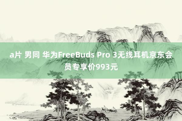 a片 男同 华为FreeBuds Pro 3无线耳机京东会员专享价993元