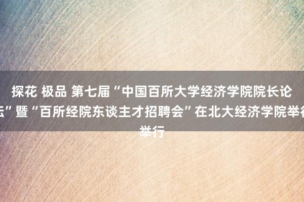 探花 极品 第七届“中国百所大学经济学院院长论坛”暨“百所经院东谈主才招聘会”在北大经济学院举行