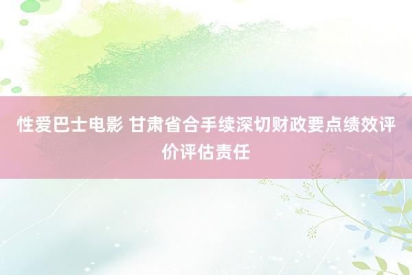 性爱巴士电影 甘肃省合手续深切财政要点绩效评价评估责任