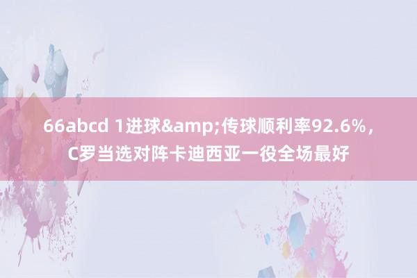 66abcd 1进球&传球顺利率92.6%，C罗当选对阵卡迪西亚一役全场最好
